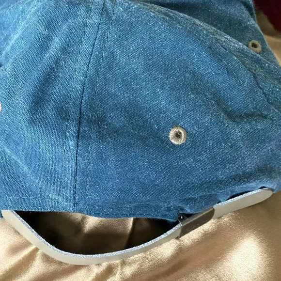 Women's Cap Sun Hat in Denim Blue & Khaki with Marine Sailor Embroidered Design - Picture 6 of 8